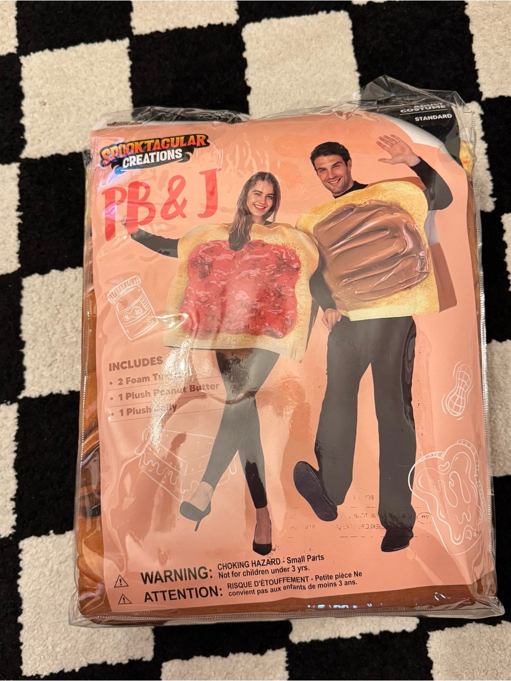 Spooktacular Creations PB & J Couples Costume - Brown & Pink Toast Set New NWT